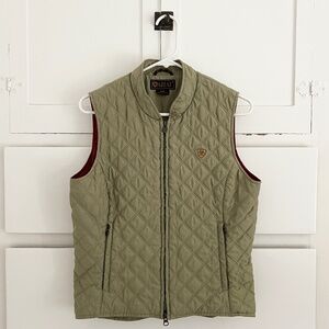 Ariat Quilted Zip Vest Size in Olive Green Size Medium